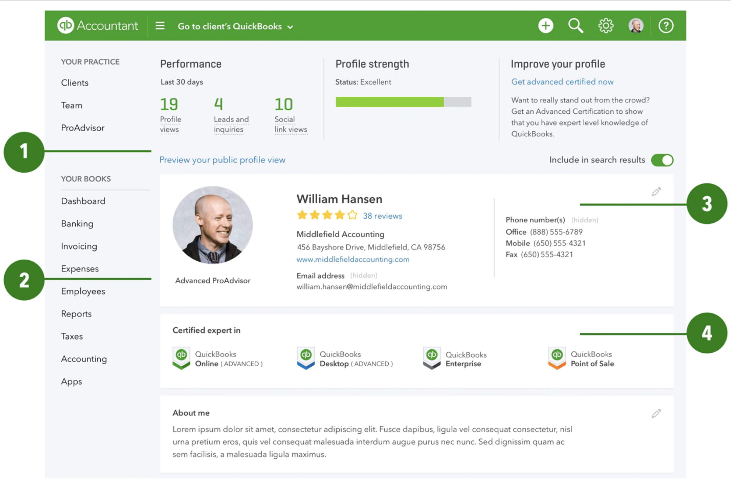 screenshot of QuickBooks Online Accountant